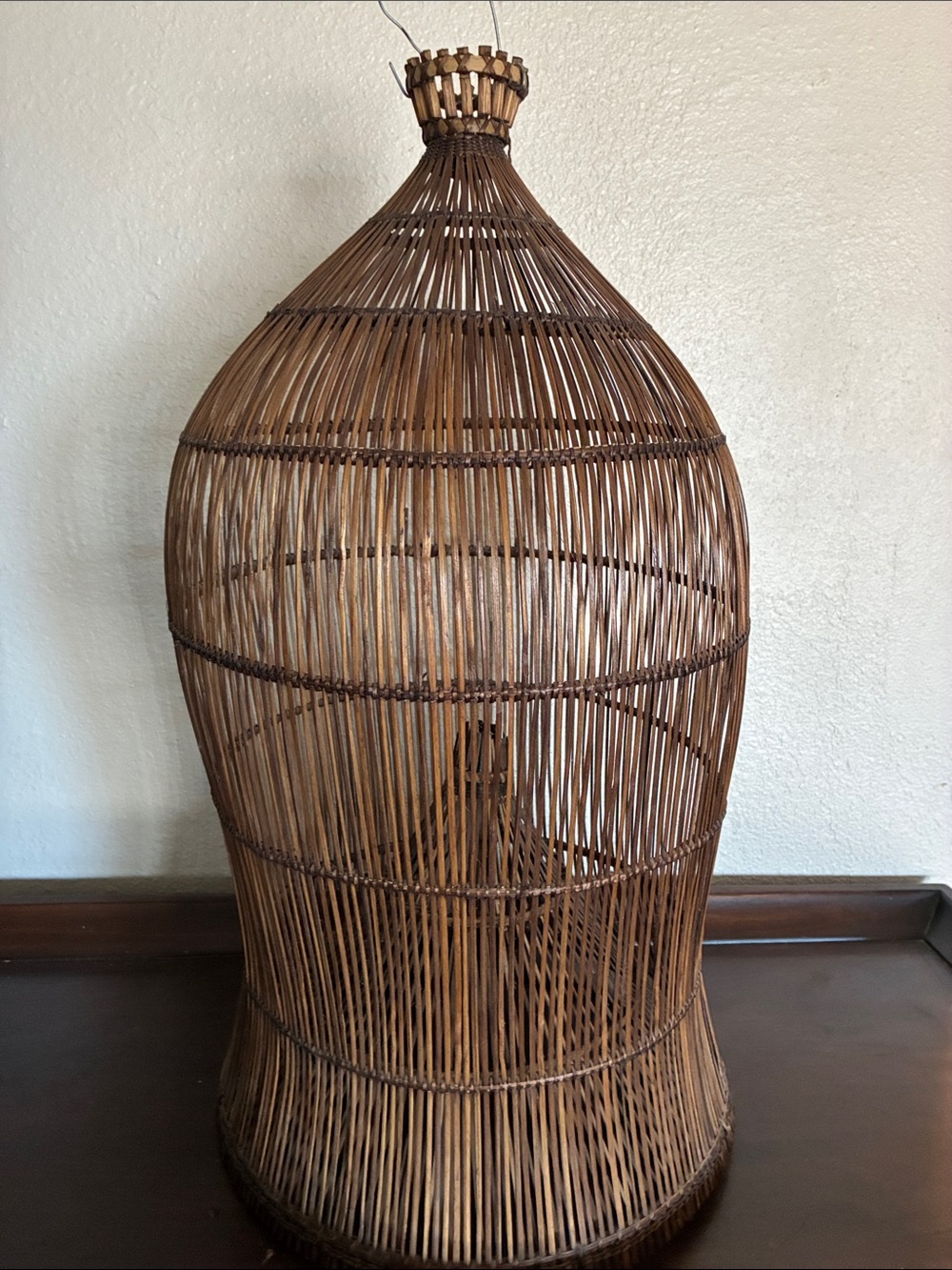 Natural Brown Wicker Decorative Lantern Cover - Unbranded